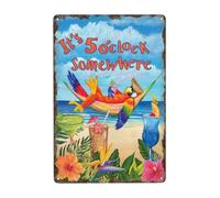 It's 5 O'Clock Somewhere Alcohol Metal Tin Sign 20x30cm Bar Patio Plaque