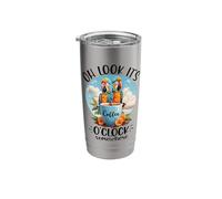 It's 5 Oclock Somewhere Drinking Parrot Coffee O Clock Time Stainless Steel Insulated Tumbler