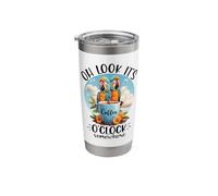 It's 5 Oclock Somewhere Drinking Parrot Coffee O Clock Time Stainless Steel Insulated Tumbler