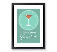 Its 5 Oclock Somewhere Framed Print | A2 Black Framed Wall Art | Ready to Hang | Modern Nature Picture | Living Room Bedroom Lounge Office