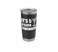 It's 5 O'Clock Somewhere Funny Vacation Happy Hour Drinking Stainless Steel Insulated Tumbler