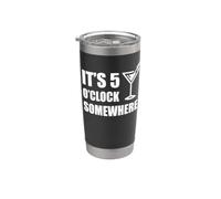It's 5 O'Clock Somewhere Funny Vacation Happy Hour Drinking Stainless Steel Insulated Tumbler