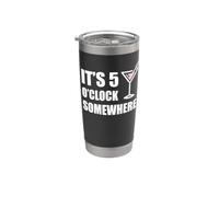 It's 5 O'Clock Somewhere Funny Vacation Happy Hour Drinking Stainless Steel Insulated Tumbler