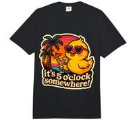 It's 5 O'Clock Somewhere Funny Womens Chick Vintage Cocktail Comfort Colors Adult Heavyweight T-Shirt