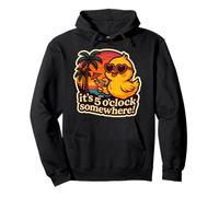 It's 5 O'Clock Somewhere Funny Womens Chick Vintage Cocktail Pullover Hoodie