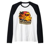 It's 5 O'Clock Somewhere Funny Womens Chick Vintage Cocktail Raglan Baseball Tee