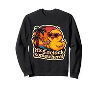It's 5 O'Clock Somewhere Funny Womens Chick Vintage Cocktail Sweatshirt