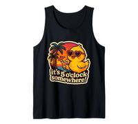 It's 5 O'Clock Somewhere Funny Womens Chick Vintage Cocktail Tank Top