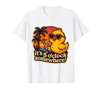 It's 5 O'Clock Somewhere Funny Womens Chick Vintage Cocktail Value Graphic T-Shirt