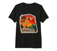 It's 5 O'Clock Somewhere Funny Womens Parrot Exotic Vintage Premium T-Shirt
