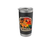 It's 5 O'Clock Somewhere Funny Womens Parrot Exotic Vintage Stainless Steel Insulated Tumbler