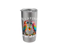 It's 5 O'Clock Somewhere Parrots Drinking Cocktails Funny Stainless Steel Insulated Tumbler