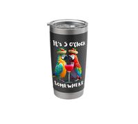It's 5 O'Clock Somewhere Parrots Drinking Margueritas Stainless Steel Insulated Tumbler