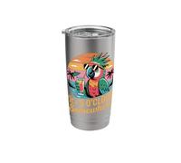 It's 5 O'clock Somewhere Retro Parrot Drinking Summer Bech Stainless Steel Insulated Tumbler