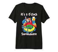 It's 5 O'clock Somewhere Shirt Drinking Parrot Beach Summer Premium T-Shirt