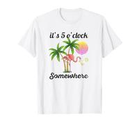it's 5 o'clock somewhere. Tropical Flamingo margarita T-Shirt