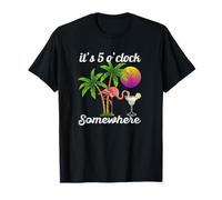 it's 5 o'clock somewhere. Tropical Flamingo margarita T-Shirt