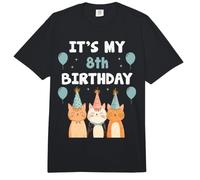 It's 8th Birthday Funny 8 Years Old Cat Lovers Celebration Comfort Colors Adult Heavyweight T-Shirt
