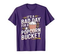 It's A Bad Day for A Popcorn Bucket Funny Movie Night T-Shirt, Men, Purple, 3X-Large