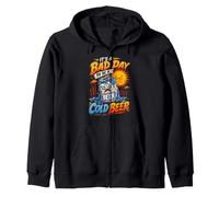 IT'S A BAD DAY TO BE A COLD BEER Casual Beer Lovers Zip Hoodie