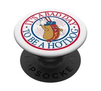 It's A Bad Day To Be A HotDog Funny Hotdog Fireworks PopSockets Adhesive PopGrip