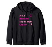 It's A Beautiful Day To Fight Breast Cancer Awareness Womens Zip Hoodie