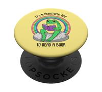 It's A Beautiful Day To Read A Book Funny Frog PopSockets Adhesive PopGrip