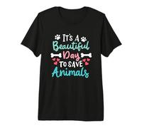 It's A Beautiful Day to Save Animals Veterinary Vet Vegan Premium T-Shirt
