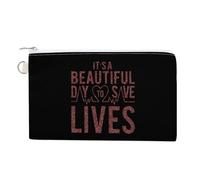 It's A Beautiful Day to Save Lives Coin Purse Fashion Canvas Pouch Portable Wallet Makeup Bag for Men Women