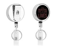 It's A Beautiful Day to Save Lives Retractable Badge Holder Metal Badge Reel ID Card Holder Key Ring with Belt Clip