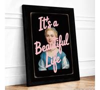 It's a Beautiful Life Vintage Framed Wall Art Print A2 (59.4×42cm) Black,
