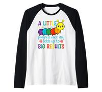 its a beautiful teacher A little progress each day adds up Raglan Baseball Tee