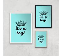 It's A Boy Art Print - A2 - White Frame