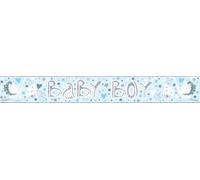 It's A Boy Baby Boy New BAby Banner Blue And Silver Holographic Recyclable Party Banner Garland Decoration