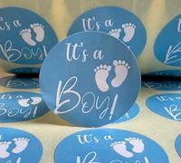 Its a BOY! Baby Shower Labels/Stickers 30mm Ø Labels - 42 Labels Supplied
