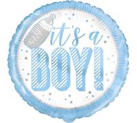 It's a Boy Blue Foil Balloon (45cm) - Chic, Unique & Elegant Design - Perfect for Baby Showers & Gender Reveal Parties - 1 Pc