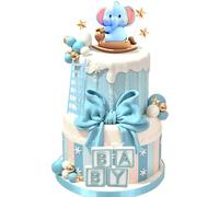 Its a Boy Cake Decorations Elephant Cake Topper Balls Decoration for Baby Boy Birthday Party Gender Reveal Baby Shower Party Supplies
