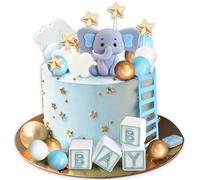 Its a Boy Cake Decorations Elephant Cake Topper Balls Decoration for Baby Boy Birthday Party Gender Reveal Baby Shower Party Supplies