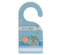 It's a Boy/Girl Baby Shower Door Hanger, Personalized Keepsake, Hanging Décor (Baby Boy)