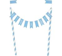 It's a Boy Premium Blue Baby Shower Bunting Cake Topper (13cm x 23cm) - Perfect