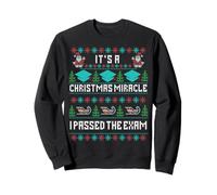 Its a Christmas Miracle I Passed the Exam Bar CPA Nurse Grad Sweatshirt