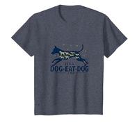 Its A Dog-Eat-Dog World Canine Graphic T-Shirt, Kids, Heather Blue, 12 Years