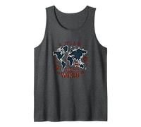 It's A Dog's World - Global Paw Print Map Tank Top, Men, Dark Heather Grey, XXL