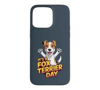It's a Fox Terrier Day Cute Puppy Cartoon Pet Wire Dog Breed Case for iPhone 15 Pro Max