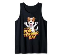 It's a Fox Terrier Day Cute Puppy Cartoon Pet Wire Dog Breed Tank Top