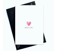 It's A Girl Baby Shower Card For Her Baby Girl Congratulations New Baby Card Baby Shower Gifts For Friend Pink Heart AP4