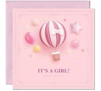 It's a Girl - New Baby Greeting Card Congratulations Baby Shower 145mm x 145mm
