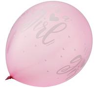 It's a Girl Pink & White Latex Balloons (30cm) Pack of 5 - Perfect for a Baby Shower, Gender Reveal or Newborn Celebration