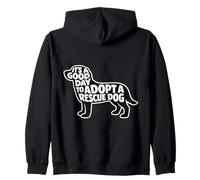 It's A Good Day To Adopt A Rescue Dog Pound Worker Volunteer Zip Hoodie