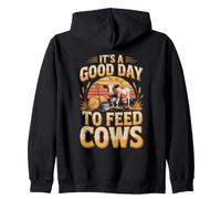 It's a Good Day to Feed Cows Cattle Ranch Farm Zip Hoodie
